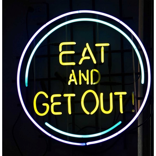 Illinois, Chicago Humorous neon sign at a diner